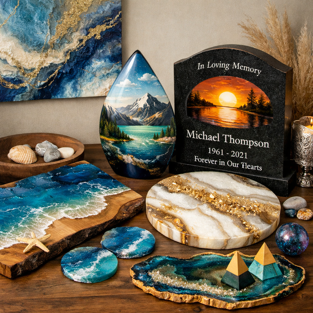 Custom resin art and decorative epoxy pieces